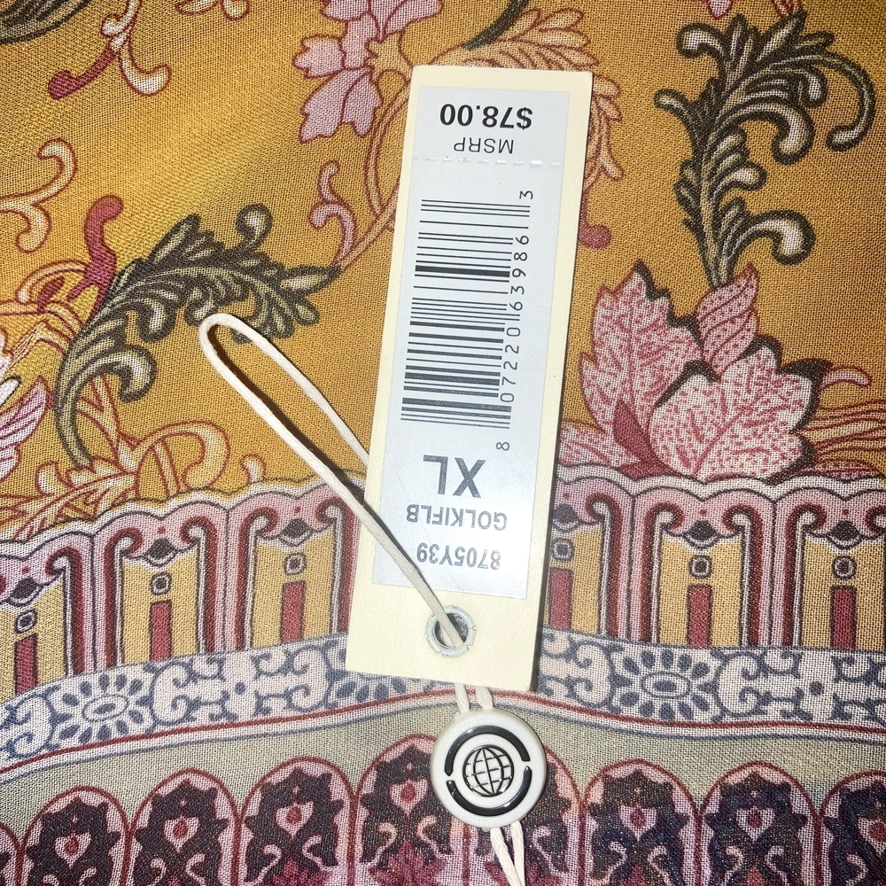 Max Studio Boho Yellow and Red Patterned Top NWT - image 6